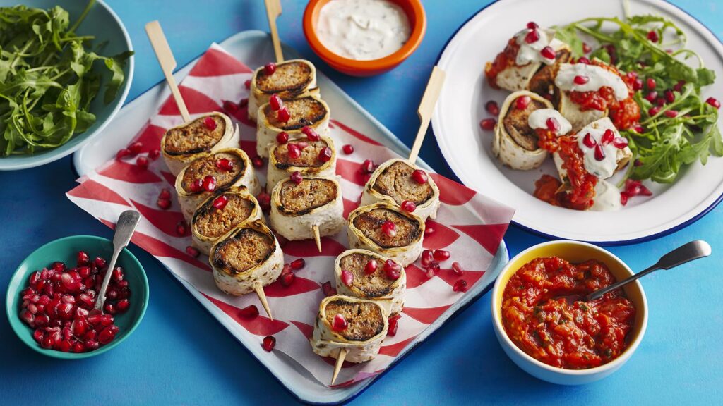 Beyti lamb kofte-style kebab wrapped in flatbread